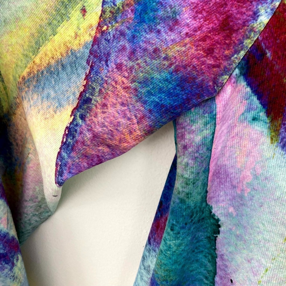 Soft Surroundings Tunic Top Large L Colorful Artsy Spring Purple Abstract Lunch - Picture 14 of 16